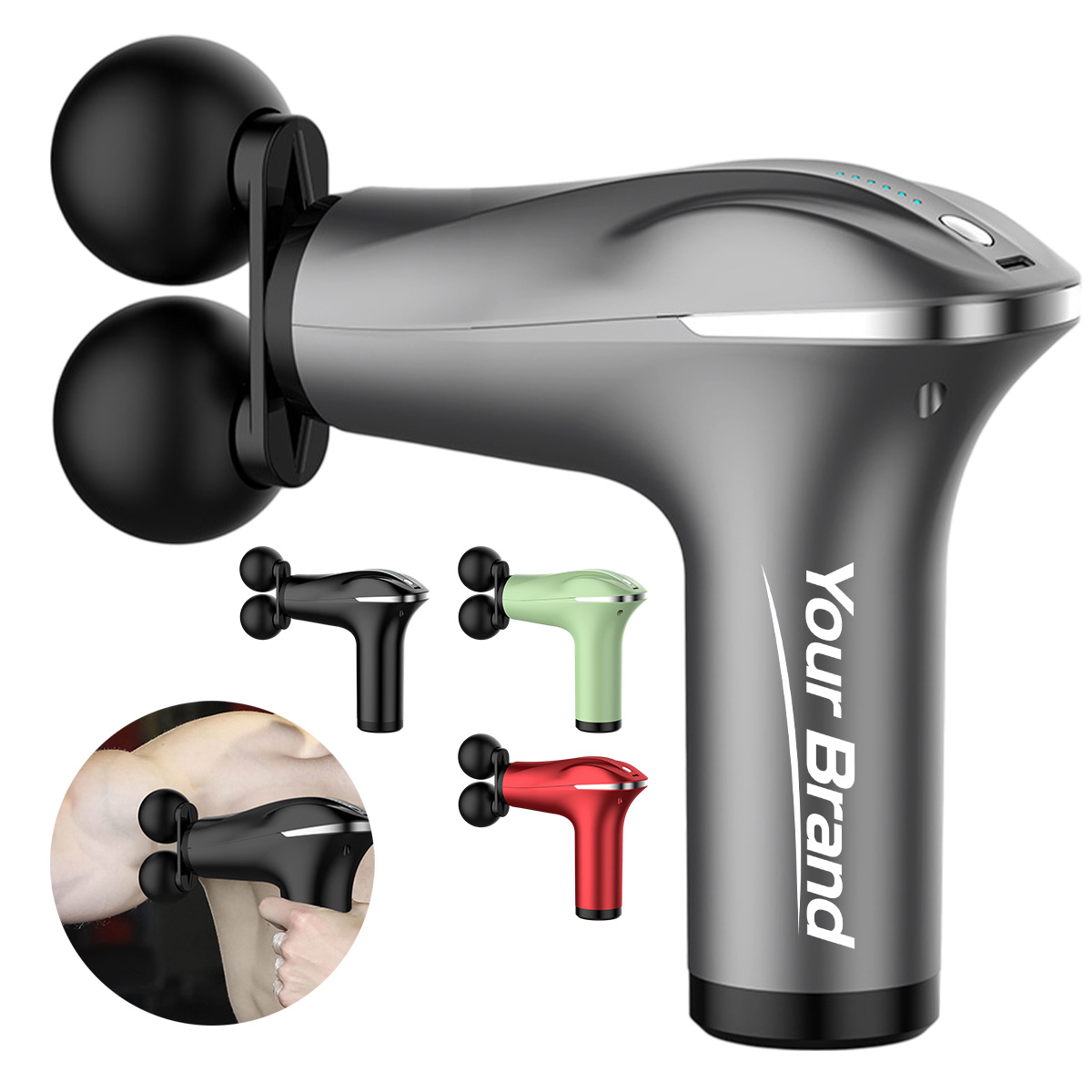 Handheld Dual Head Percussion Massage Gun