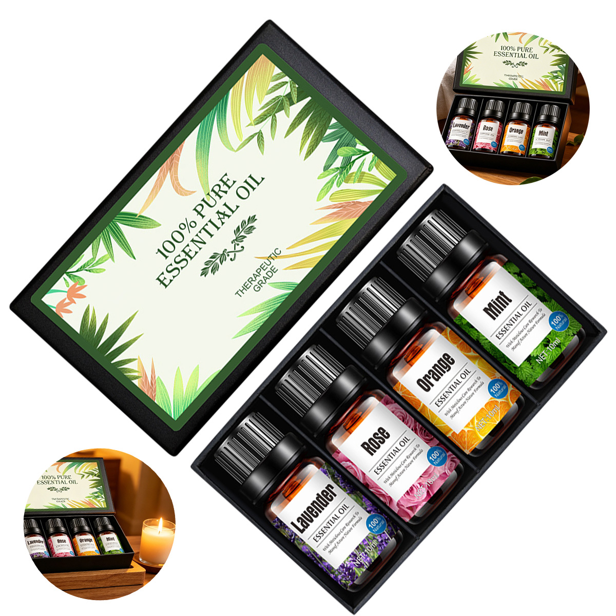 4 Pcs Therapeutic Grade Essential Oil Gift Set