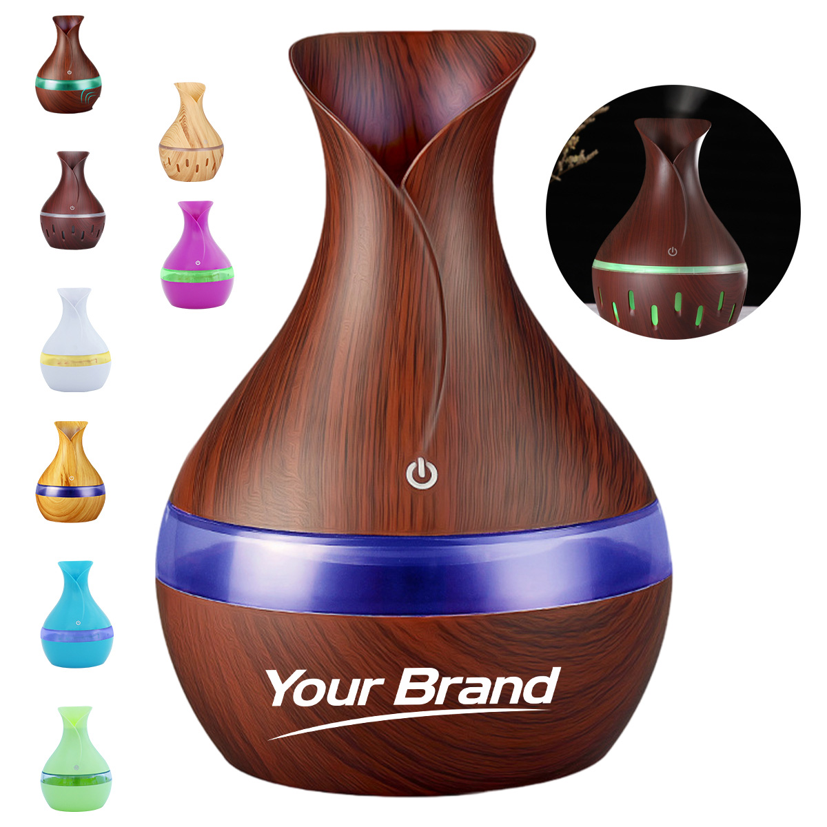 10oz. Mini Wood Grain Ultrasonic Aroma Diffuser