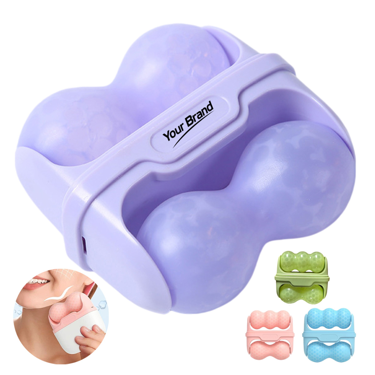 Portable Dual Sided Facial Ice Roller Massager