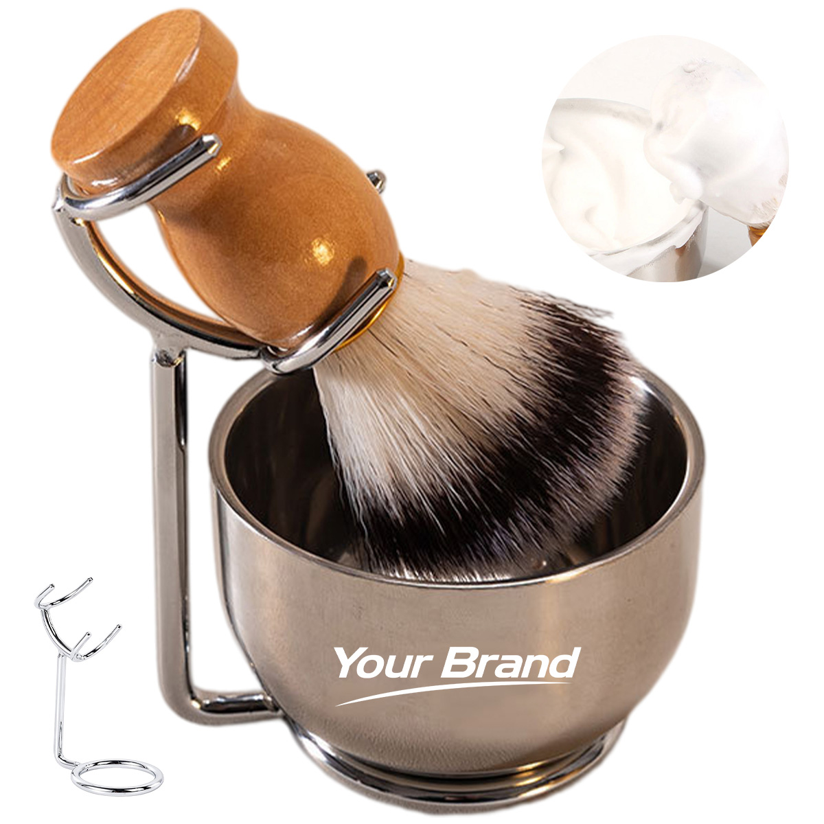 3 Pcs Shaving Brush Set