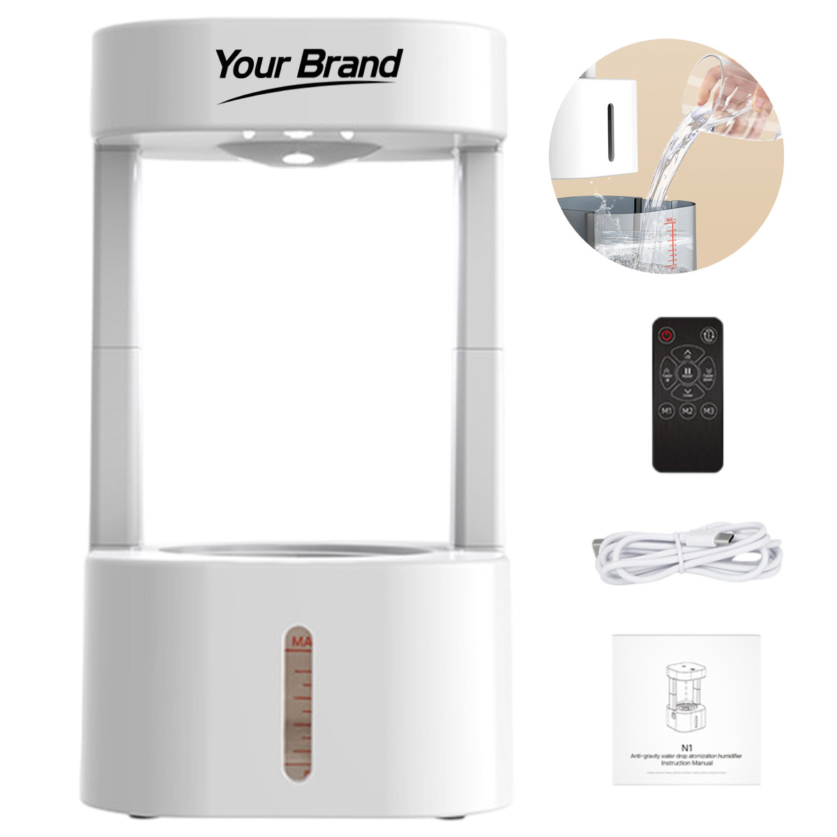 Anti Gravity Water Drop Backflow Ultrasonic Humidifier