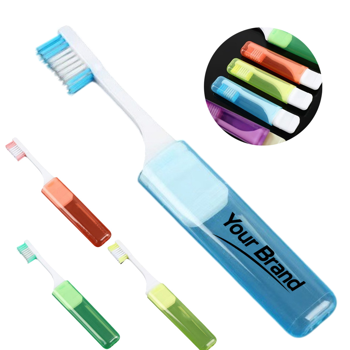 Mini Folding Travel Toothbrush with Protective Case