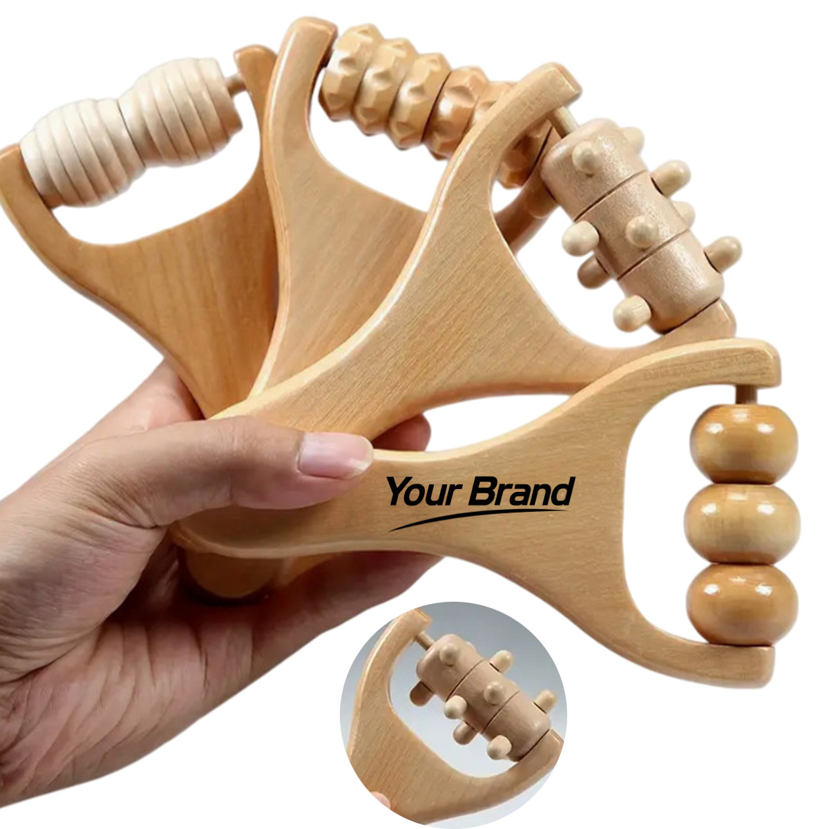 Wood Manual Roller Massage Tool