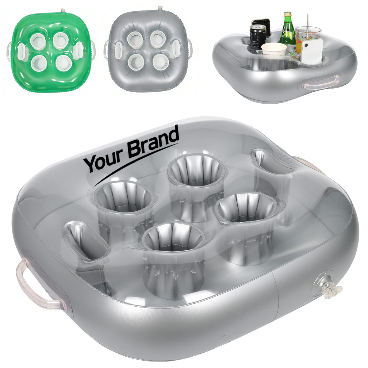 Inflatable Pool Drink Caddy 4 Cup Holder