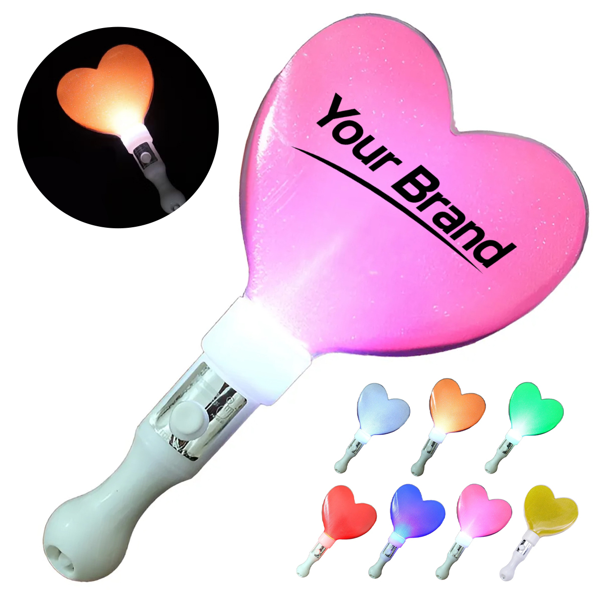 LED Heart Light Up Cheer Stick