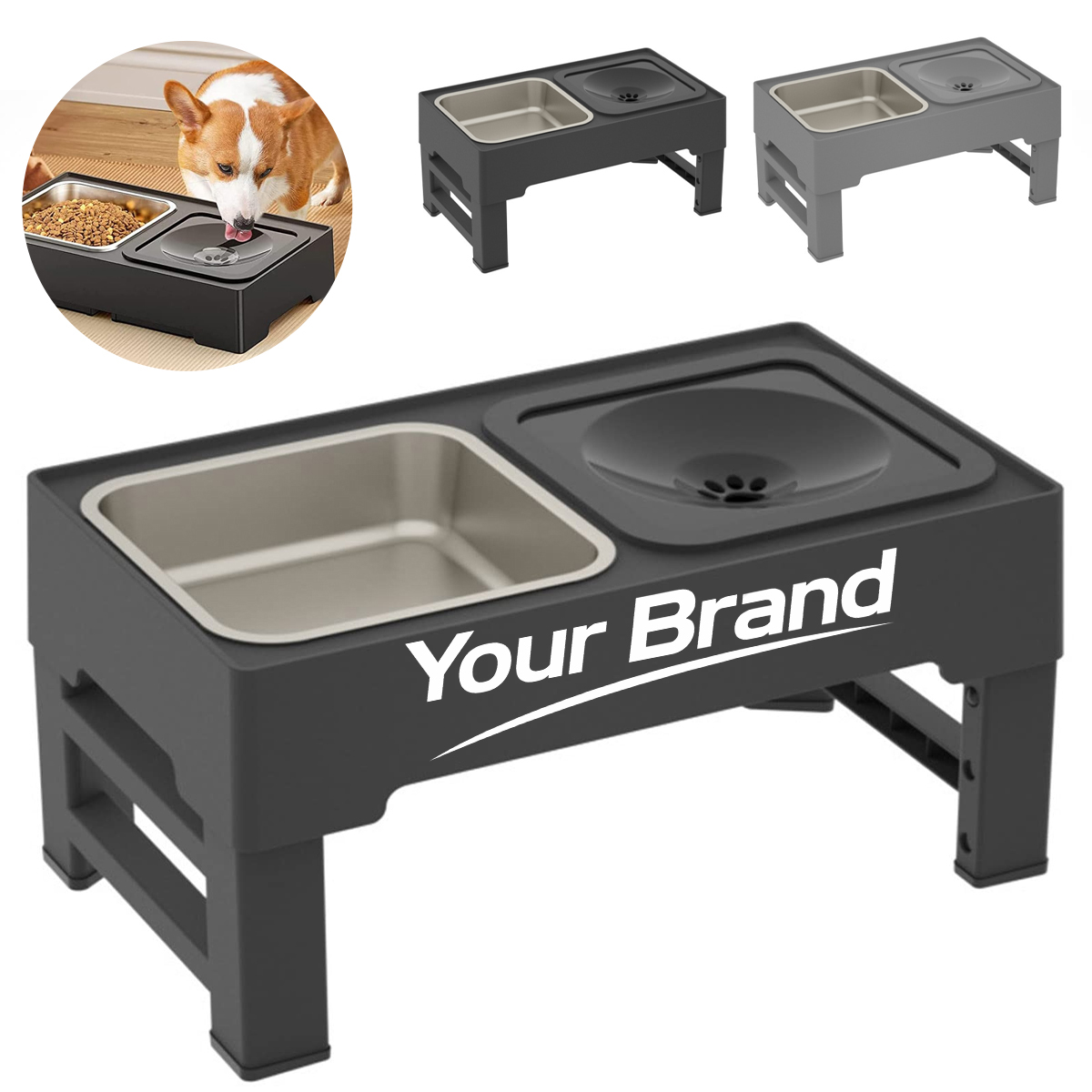 Adjustable Foldable Elevated Pet Feeding Station