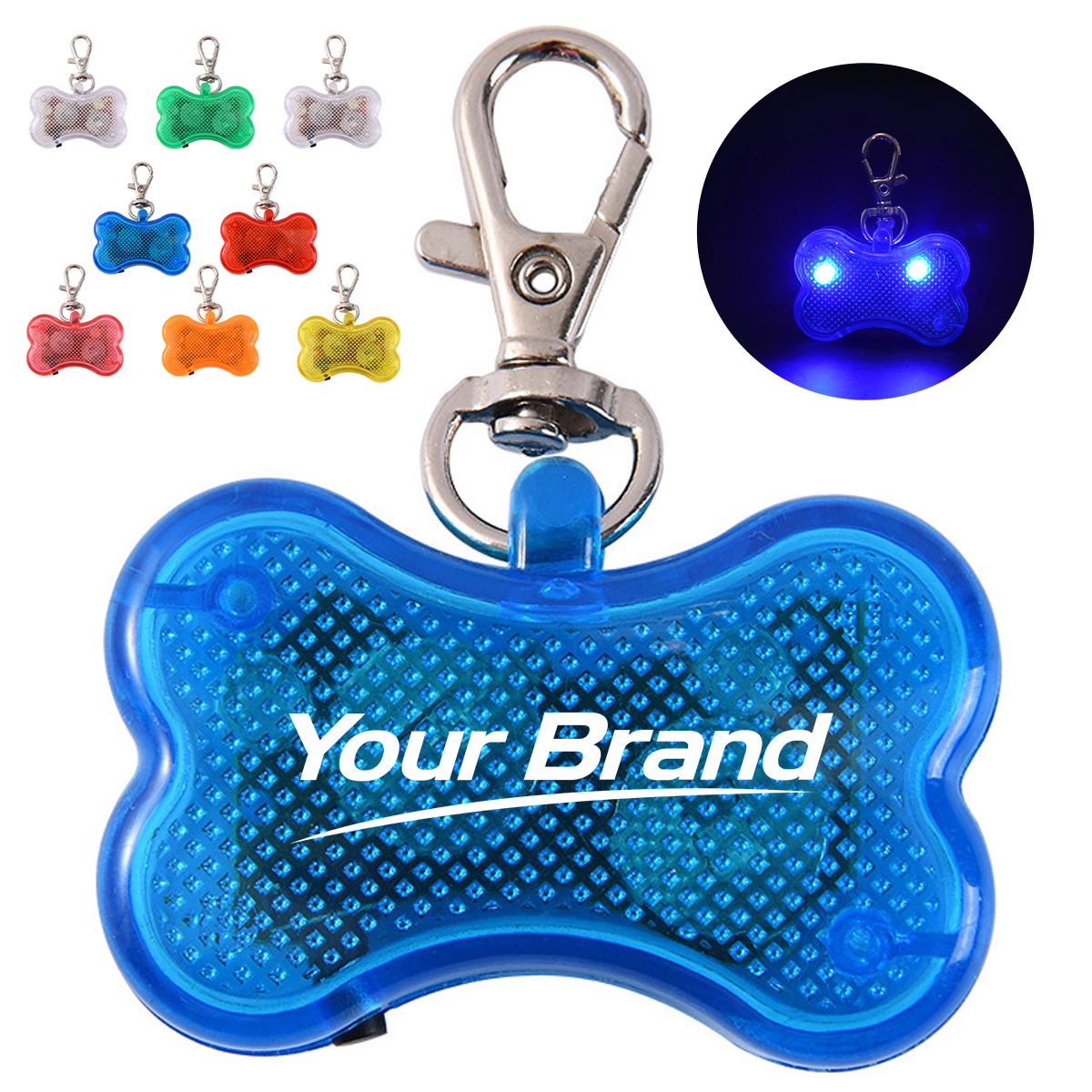 LED Glowing Bone Shaped Pet Safety Pendant