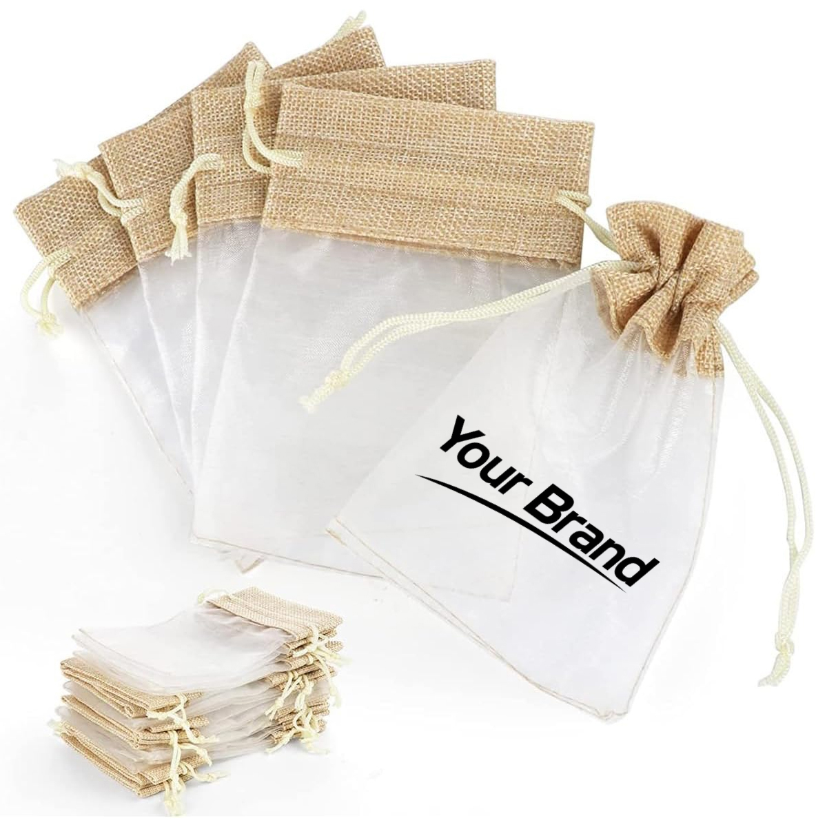 Jute Organza Drawstring Gift Pouches