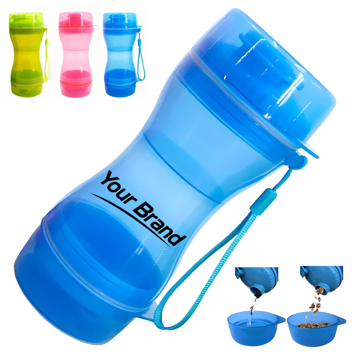 Portable 2 in 1 Pet Water and Food Bottle