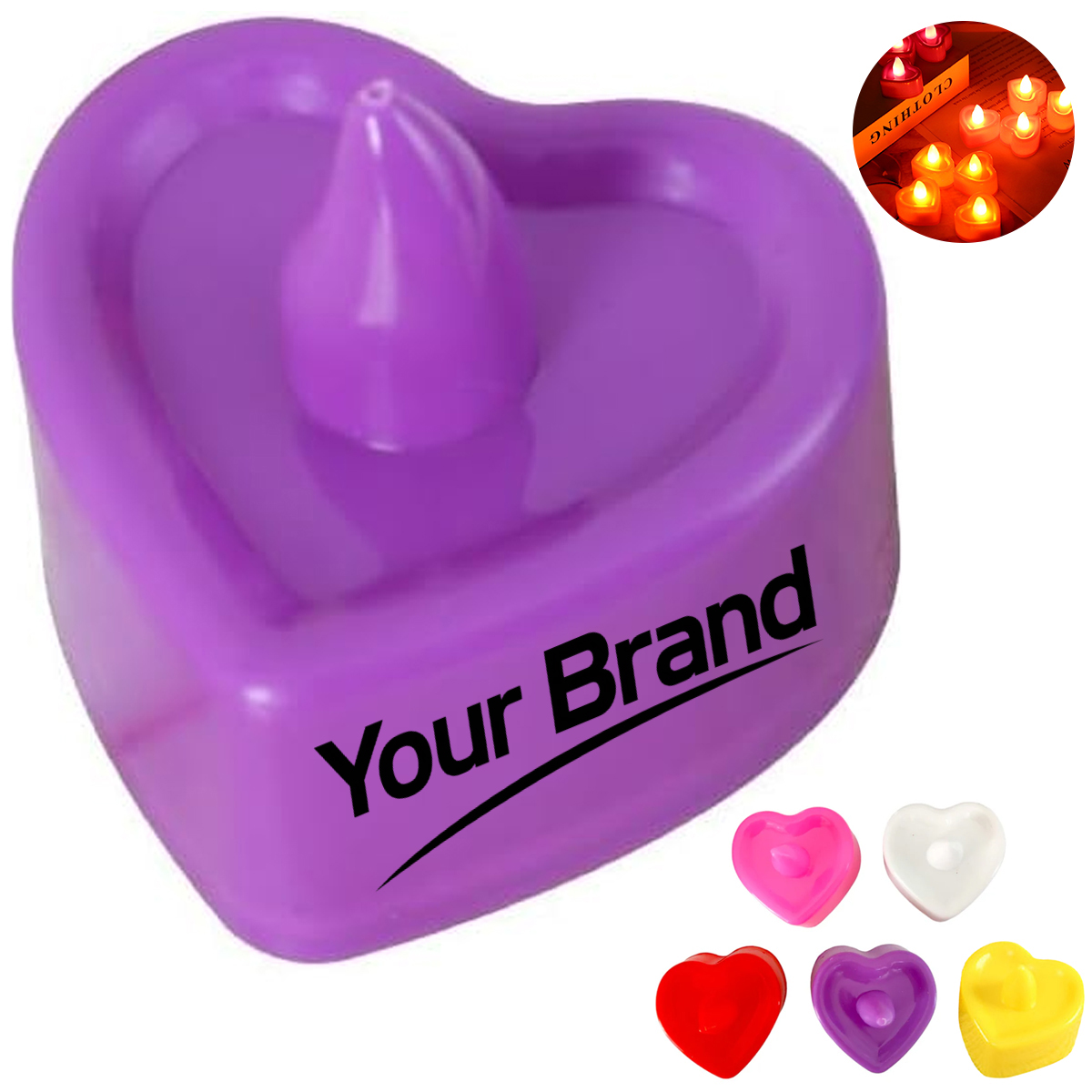 LED Heart Shaped Flameless Candle Light