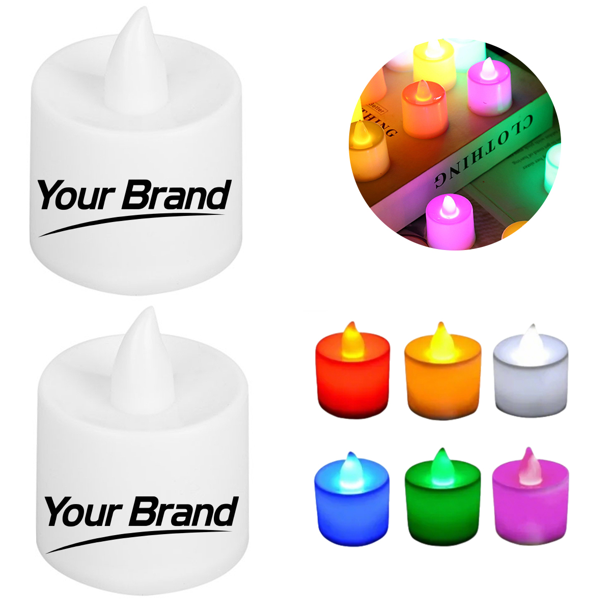 Flameless LED Round Tea Light Candles