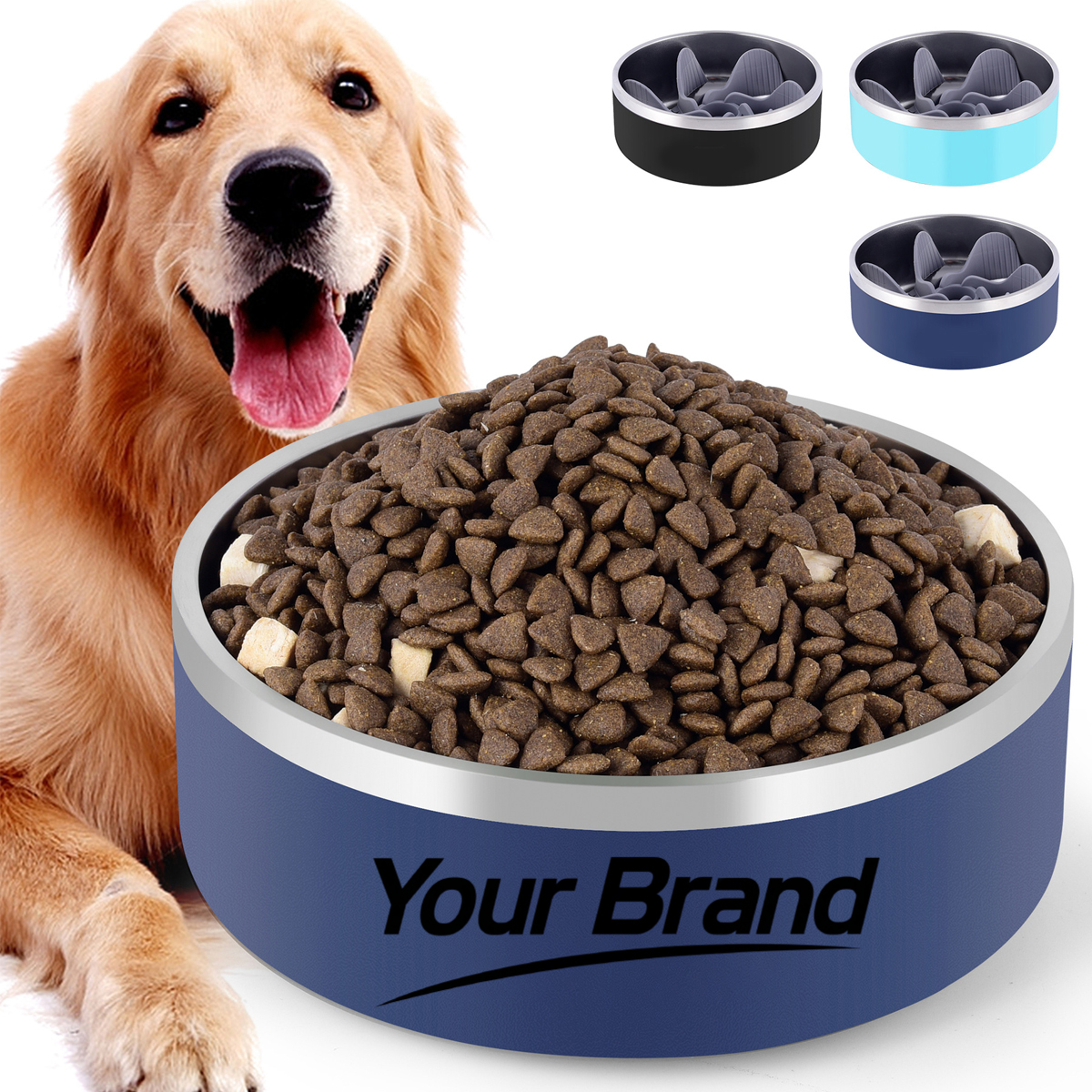 Stainless Steel Anti Choke Slow Feeder Pet Bowl