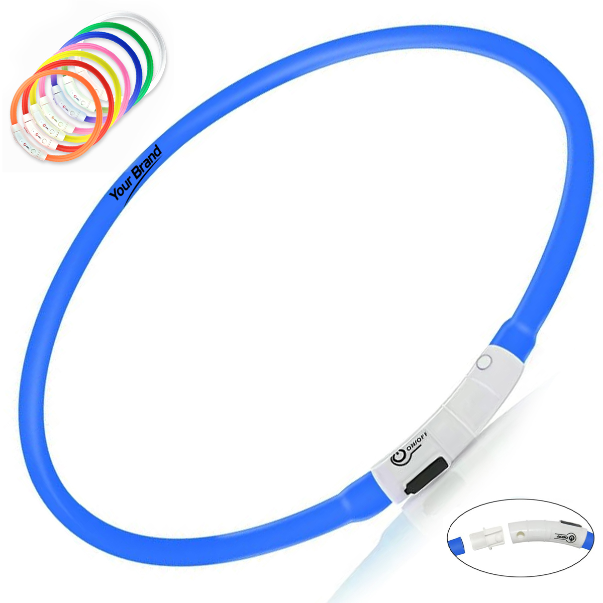Rechargeable LED Glowing Silicone Safety Pet Collar