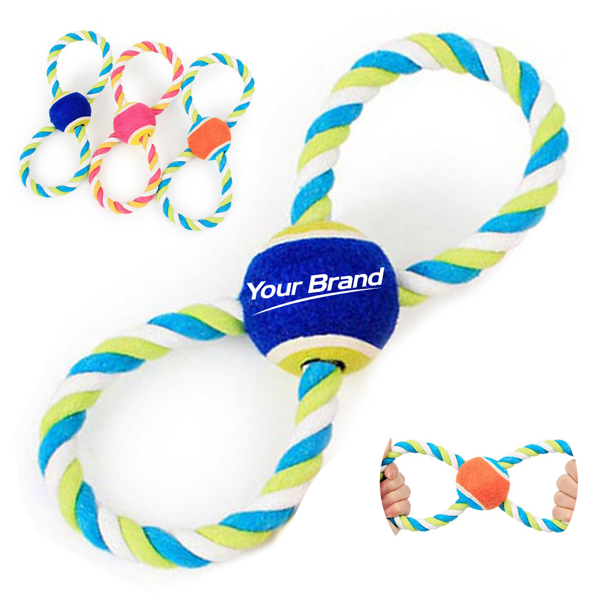 Cotton Rope Tennis Ball Pet Chew and Dental Toy